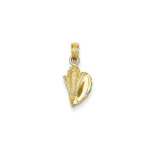 14k Yellow Gold Polished Conch Shell Necklace - 20 Inch